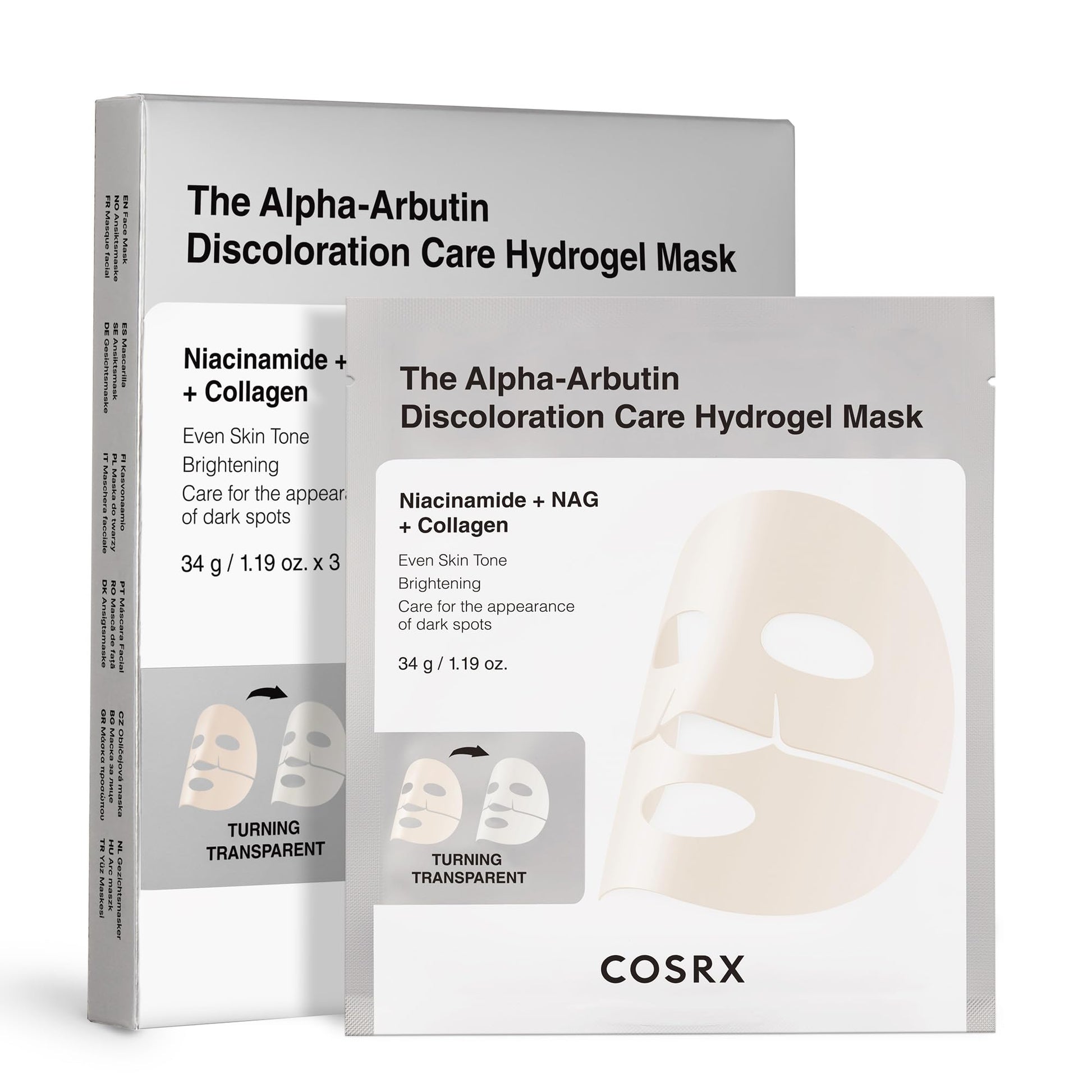 COSRX The Alpha-Arbutin Discoloration Care Hydrogel Face Masks (3EA)