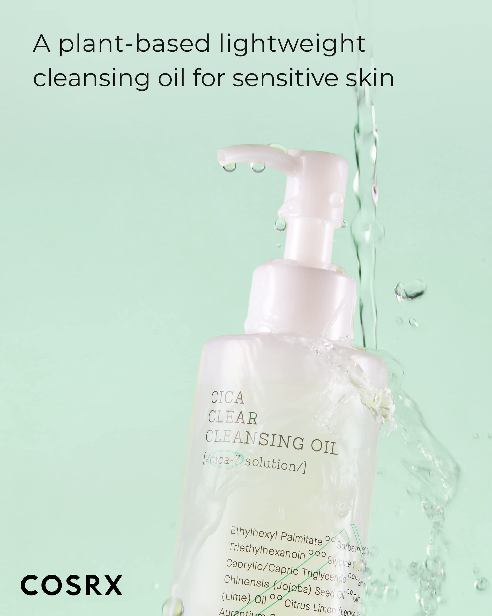 COSRX Pure Fit CICA Cleansing Oil for Sensitive Skin, 6.76 fl. oz