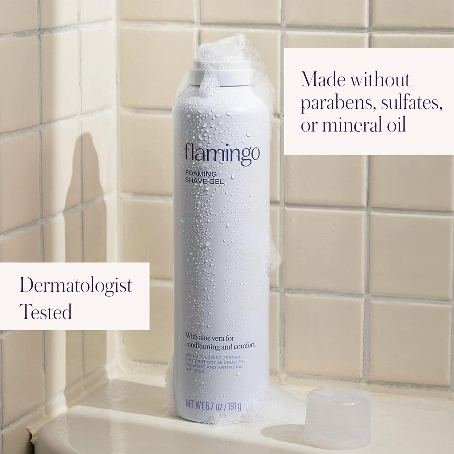 FLAMINGO Women's Foaming Shaving Gel with Aloe Vera, 6.7oz - 3ct (Pack of 2)