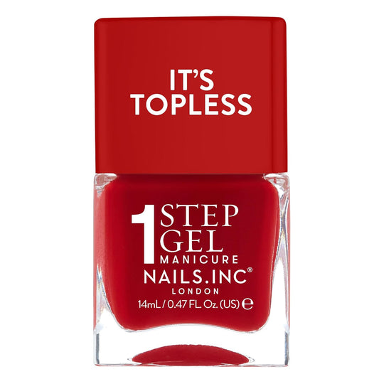 Nails Inc It's Topless Gel-Like Nail Polish, 4-in-1 Base Coat, Treatment, Color & Top Coat, Long Lasting, Strong, Chip Free Nails, Glossy Salon Quality Manicure, Air Dry, Kendall, 0.47 Fl Oz