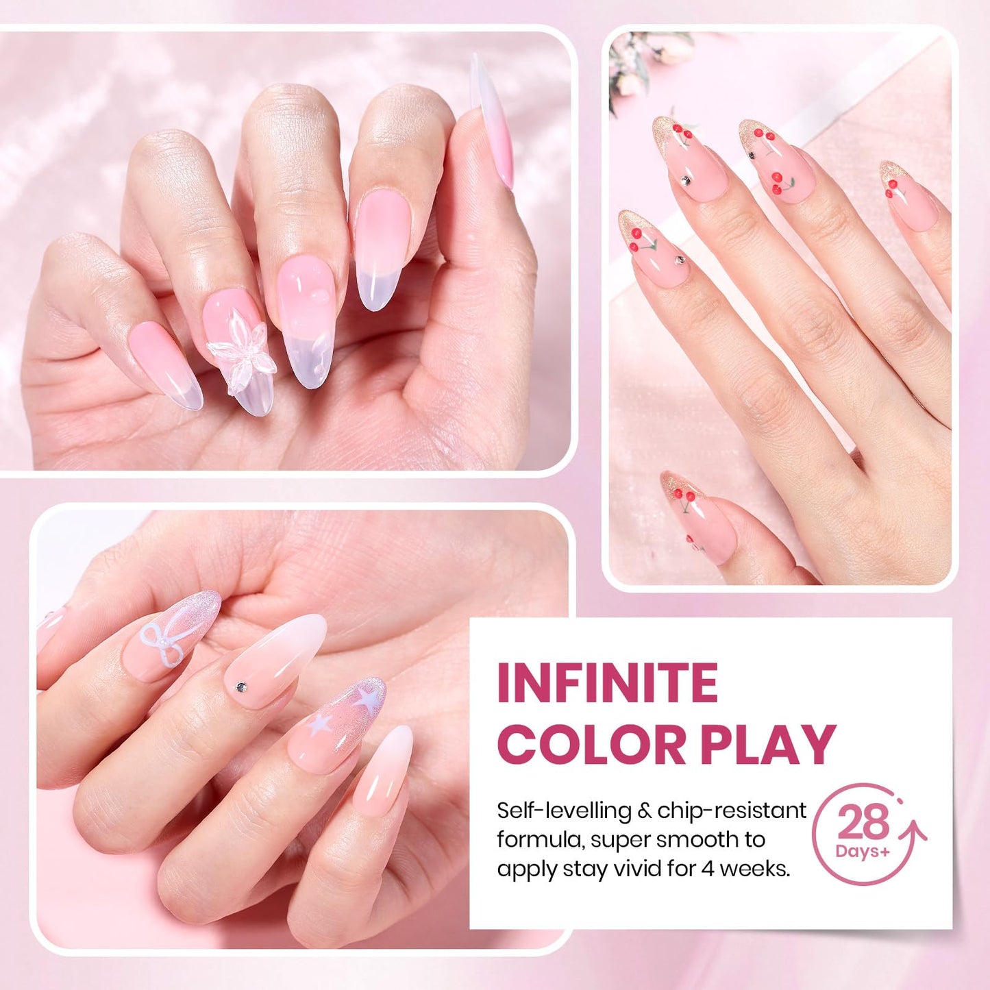 Beetles Cat Eye Gel Nail Polish Set, 36 Colors Jelly Shimmer Nail Gel
