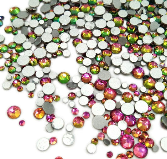 Rhinestones flat back gems round DIY decorative Nail Face and apparel accessories ss3-20 mix