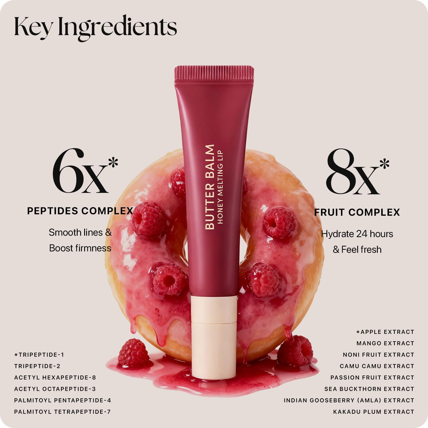 Nature Republic Honey Melting Lip Butter Balm | Hydrating Tinted Plumping Lip Balm with Peptides