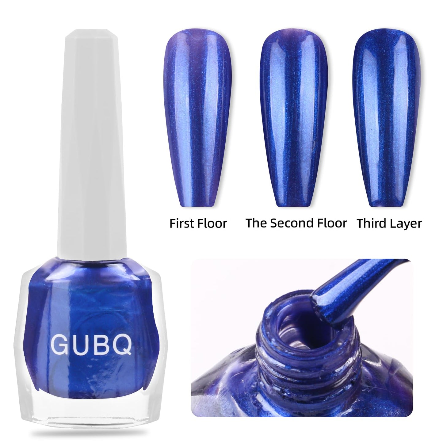 Major Dijit Quick Dry Nail Polish 12ml/0.41fl oz Pearl Blue Regular Nail Lacquer Fast Drying & Long Lasting Nail Polish Nail Art Effect for Nail Salon