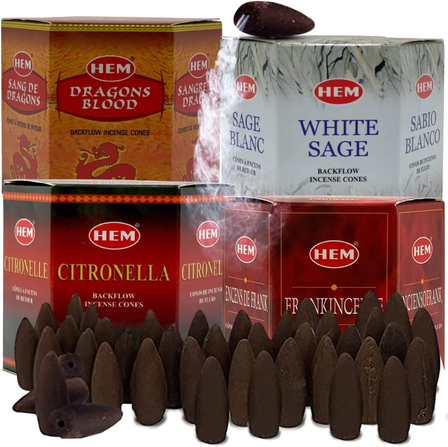 Variety Backflow Incense Cones for Waterfall and Mat Bundle Inciensos Aromaticos|Incienso|Inciense|Insienso