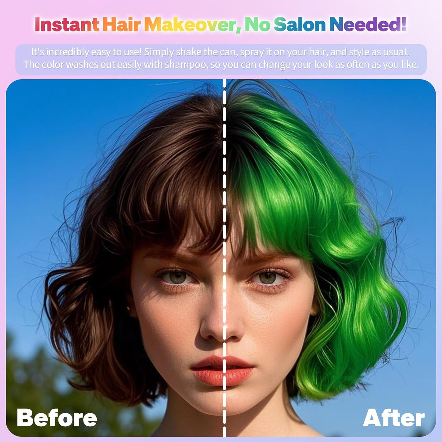 Green Hair Spray,Hair Color Spray Dye,Temporary Hair Color Spray,Hair Wax Dye Pomades,Washable Hair Coloring Natural Hair Strong Style Gel Cream Hair Dye for Party,Hollowen,Cosplay(Green)