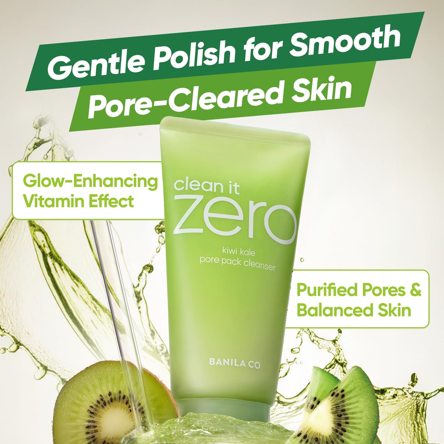 BANILA CO Clean It Zero Kiwi Kale Pore Clarifying Facial Wash (6.35 oz)