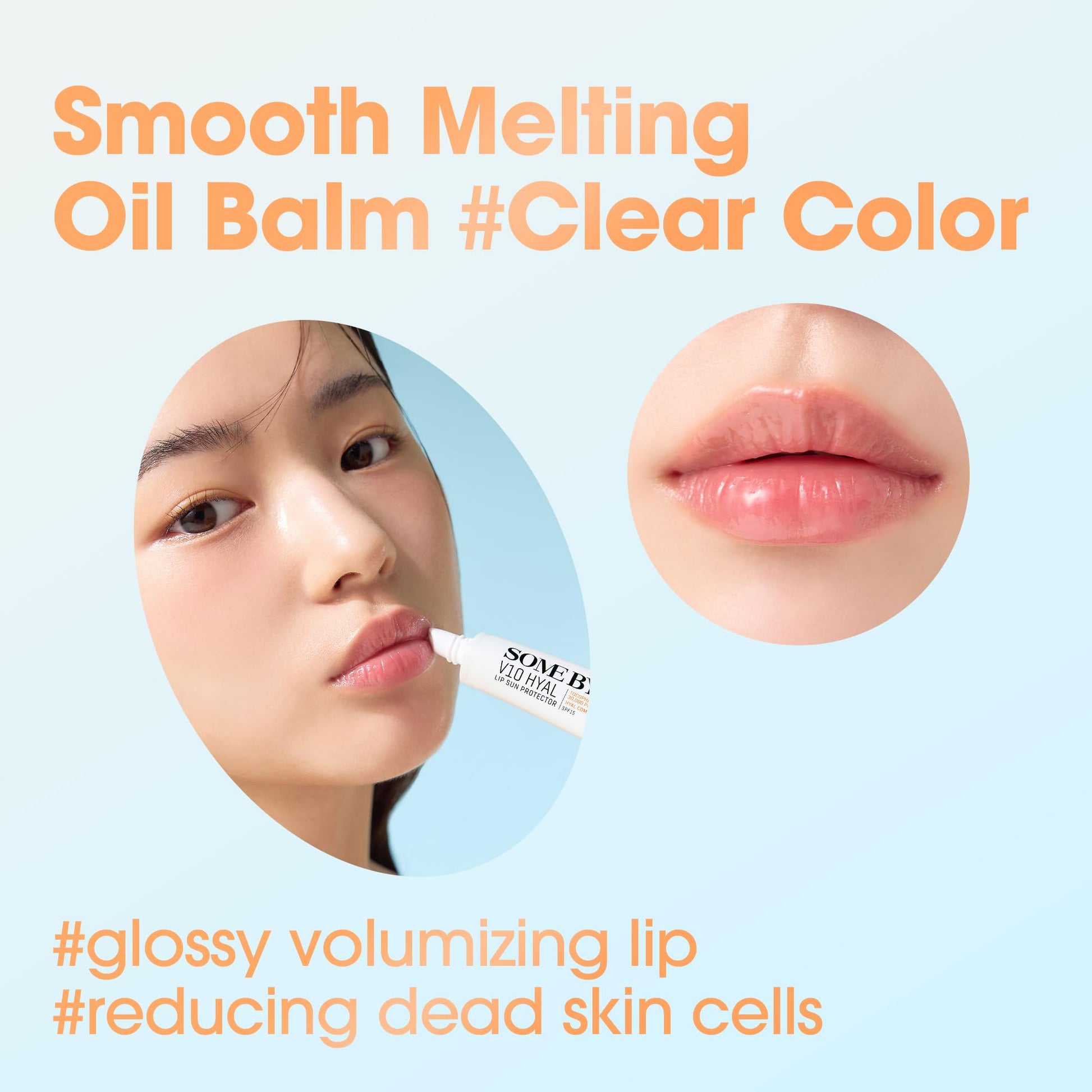 SOME BY MI V10 Hyal Lip Sun Protector Clear – Pack of 2, 0.46oz – Korean Tinted Glow SPF 15