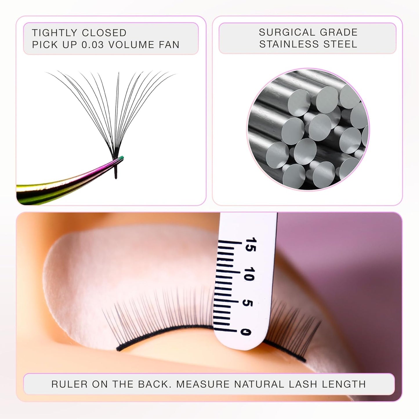 Curacoro Lash Tweezer - Professional & Precision Fiber Tip Grip Lash Tweezers for Eyelash Extensions, Multi Shapes & Purposes Tweezers for Volume, Isolation & Classic Lashes (Gold, Give Me the D)