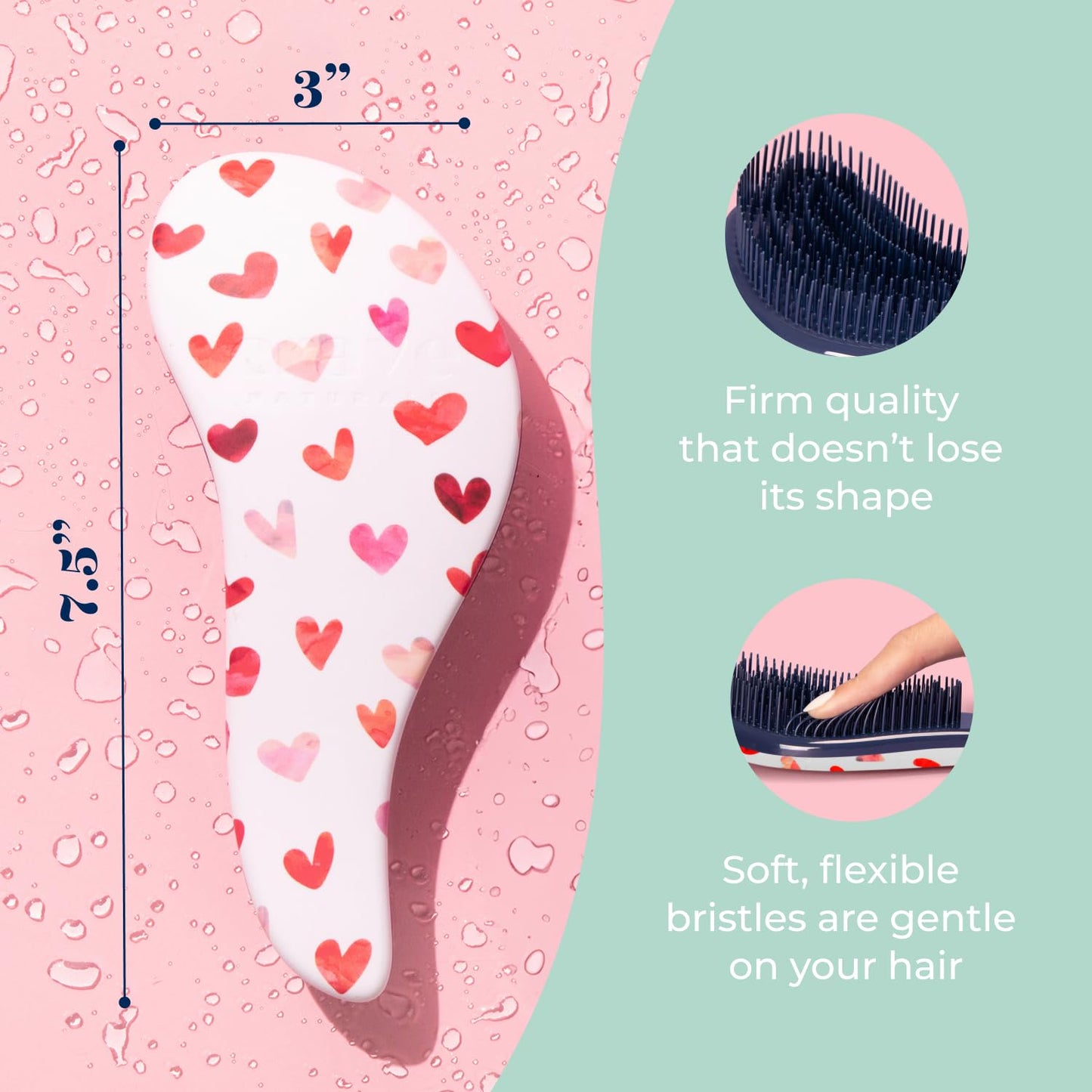Crave Naturals Glide Thru Hair Brush - Detangler Brush for Curly, Straight, Wet or Dry Hair