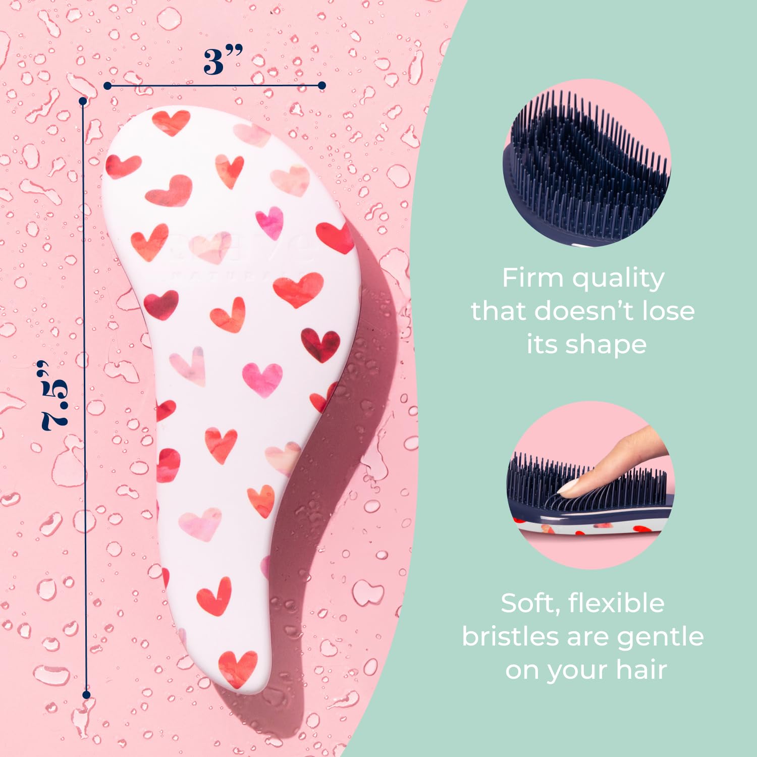 Crave Naturals Glide Thru Hair Brush - Detangler Brush for Curly, Straight, Wet or Dry Hair