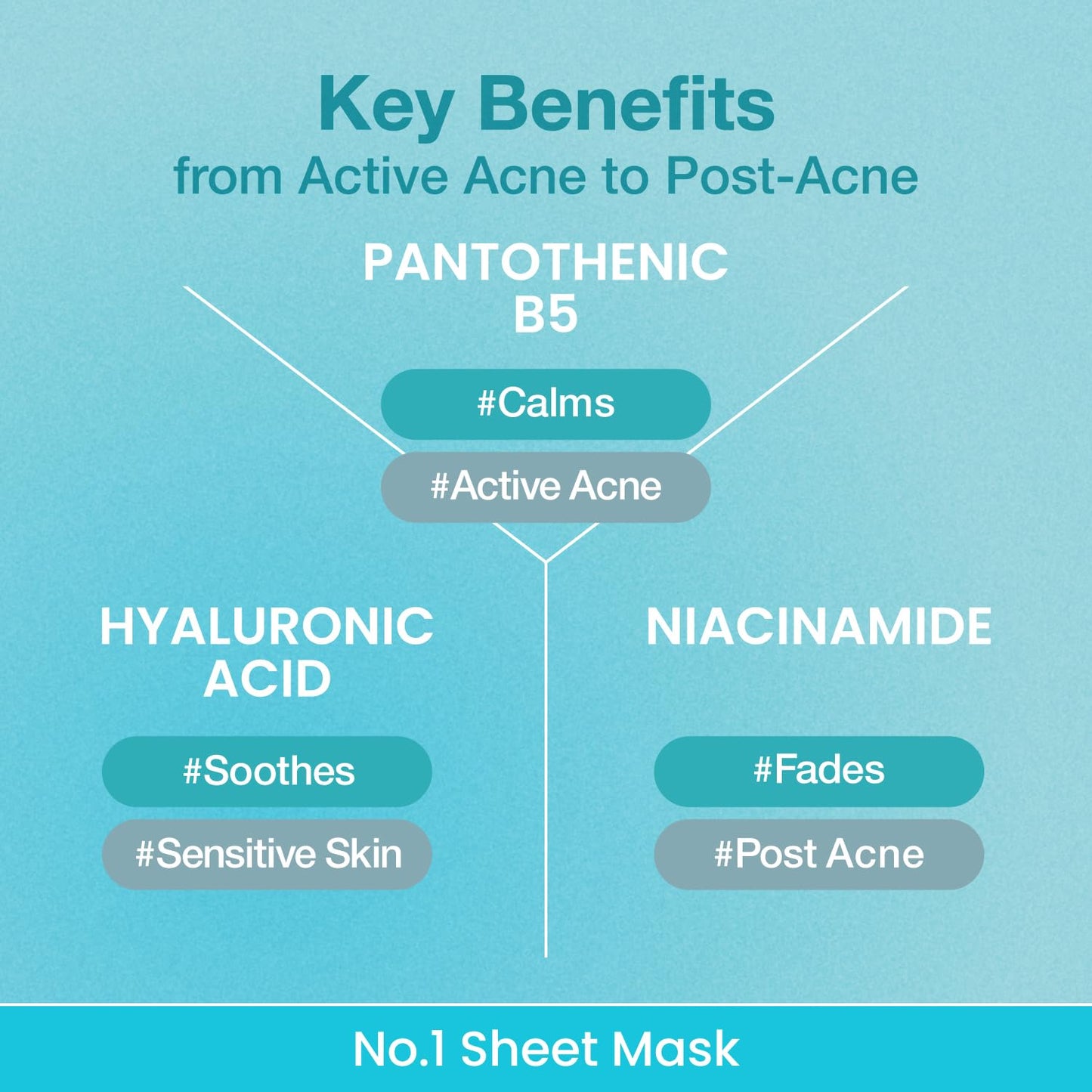 numbuzin No.1 Sheet Mask | Pantothenic B5 Hyaluronic Active Clear Mask | Calming, Soothing