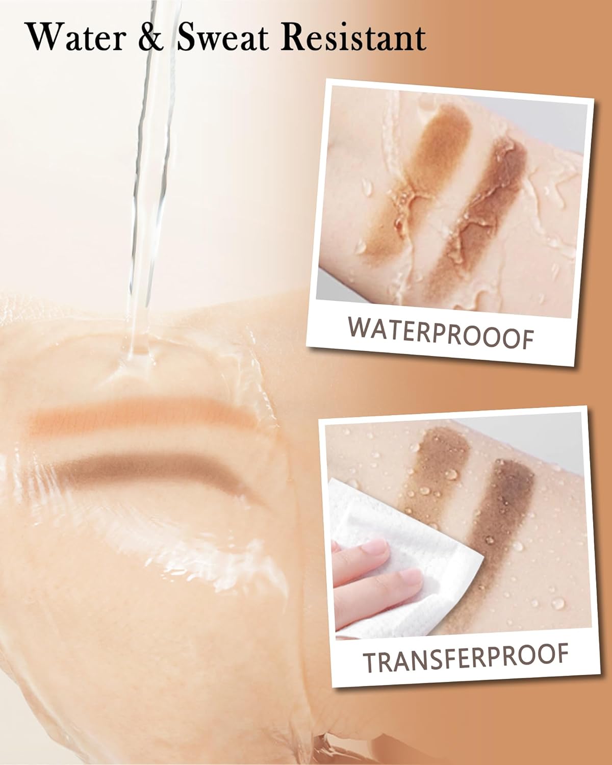 Eyebrow Powder Kit-Waterproof Two Colors Brow Powder Tinted Palette Long Lasting Up to 16H,Taupe/Brown Brow Filler Defined&Sculpt Natural Eyebrow Makeup for Sparse Brow with Brow Brush&Razor-02