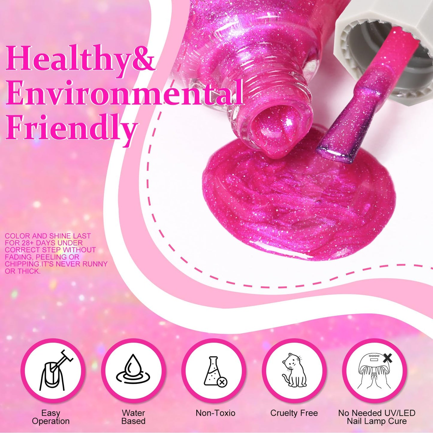 Major Dijit Quick Dry Nail Polish 12ml/0.41fl oz Vibrant Magenta Regular Lacquer Fast Drying & Long Lasting Art Effect for Salon