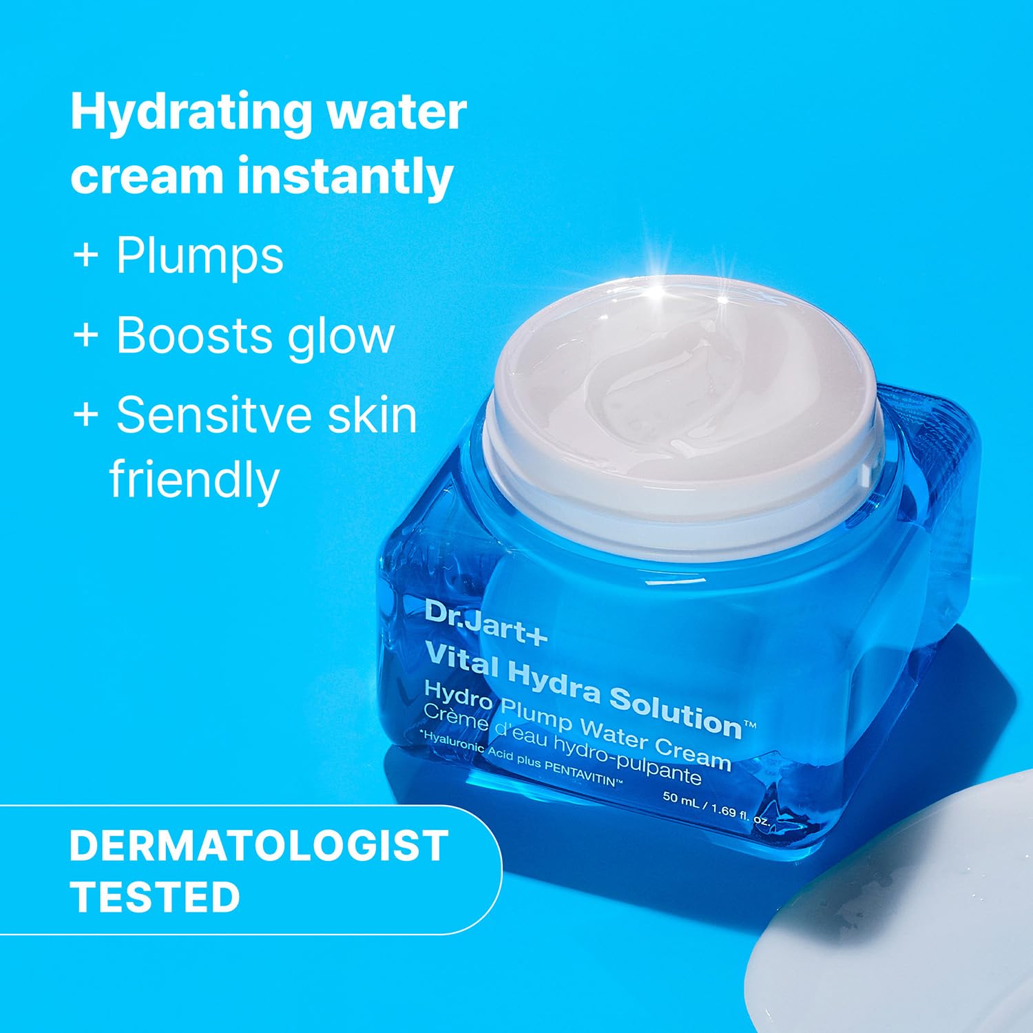 Dr.Jart+ Vital Hydra Solution Water Cream Glow Hydrating Korean Face Moisturizer with Hyaluronic