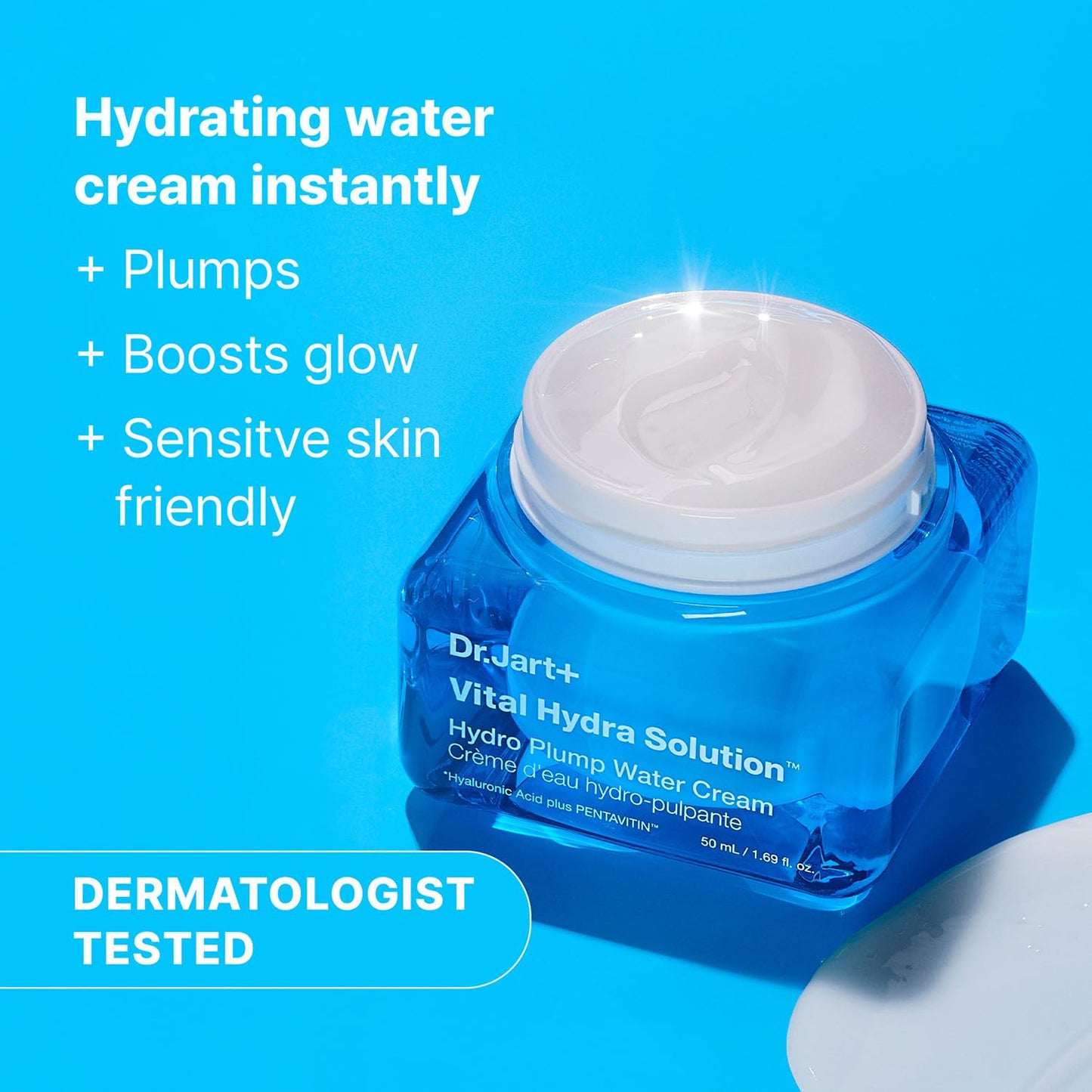 Dr.Jart+ Vital Hydra Solution Water Cream Glow Hydrating Korean Face Moisturizer with Hyaluronic