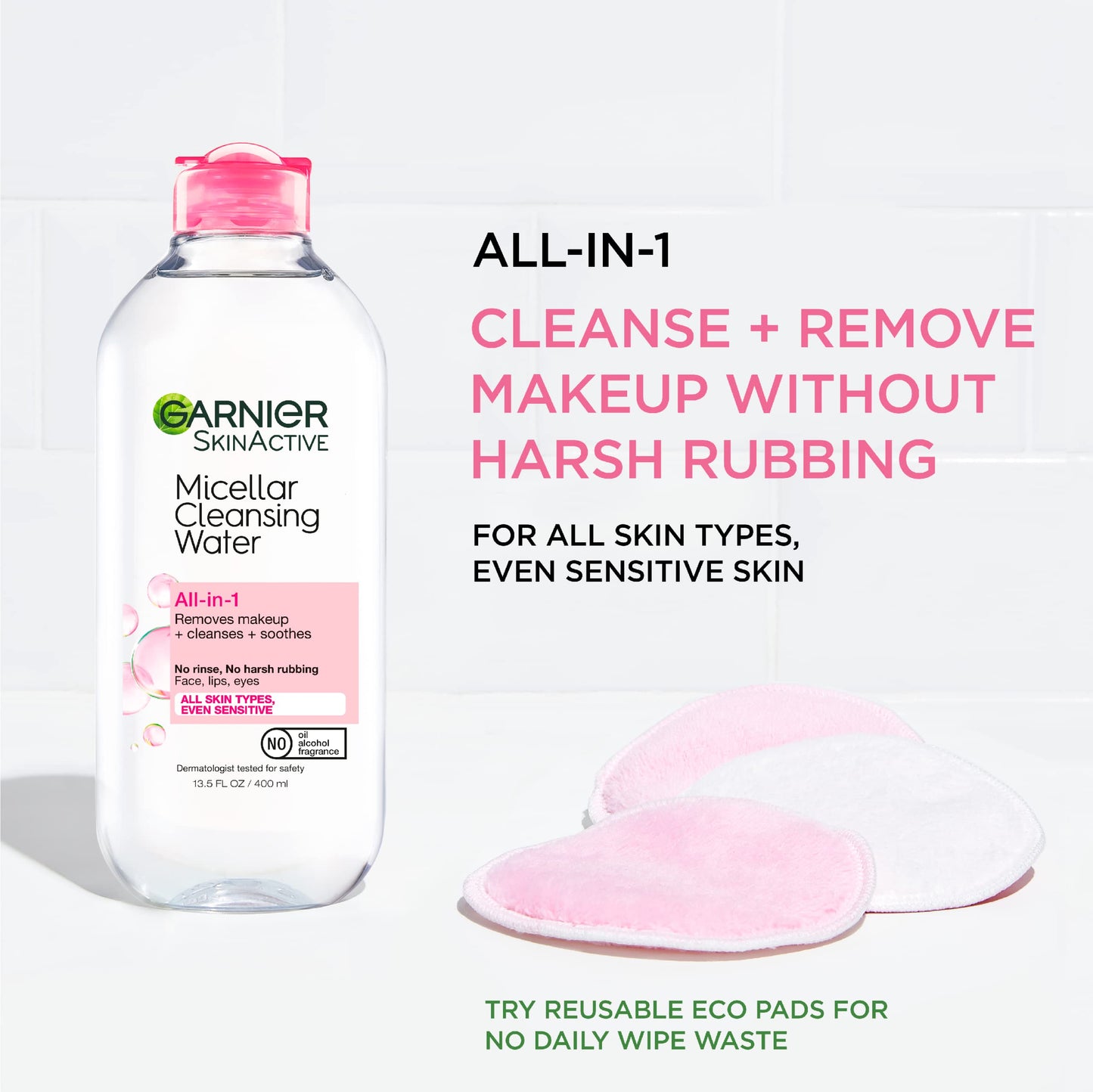 Garnier Micellar Cleansing Water, All-in-1 Makeup Remover and Facial Cleanser, For All Skin Types