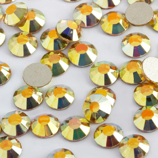 400 PCS SS30 Flatback Rhinestones,12-Facet Diamond-Cut Glass Gems for Nail Art,Clothing,DIY