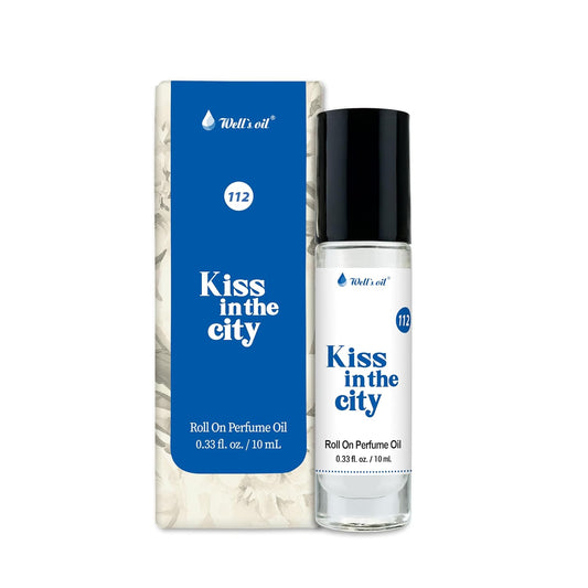 Well's Oil Well's Perfume Oil Roll-On (Kiss in the City) | 10 ml / 0.33 fl Oz I Clean, Rich, Pure Scent, Alcohol-Free, Oil Based, Long Lasting, Concentrated Roll-on Perfumes for Women and Men