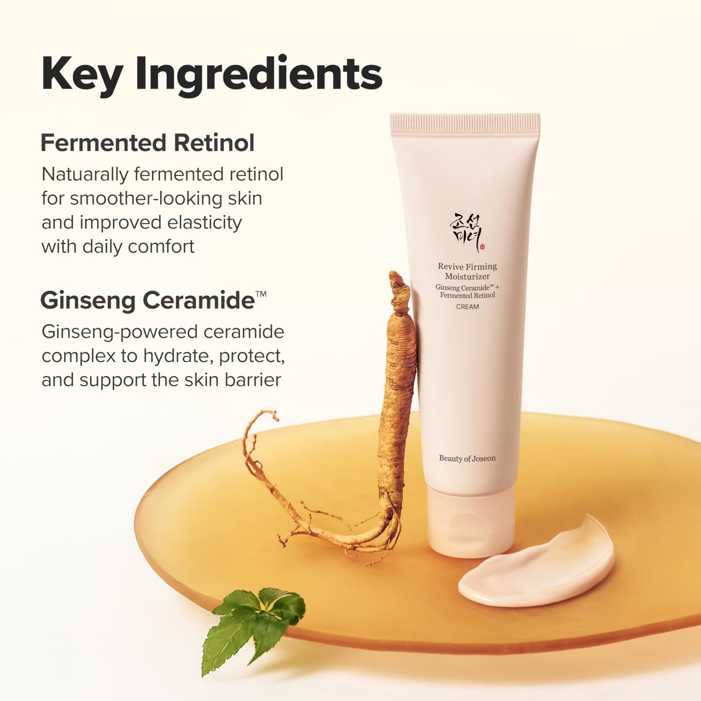 Beauty of Joseon Revive Firming Moisturizer Ginseng Ceramide + Fermented Retinol for Dry, Sensitive