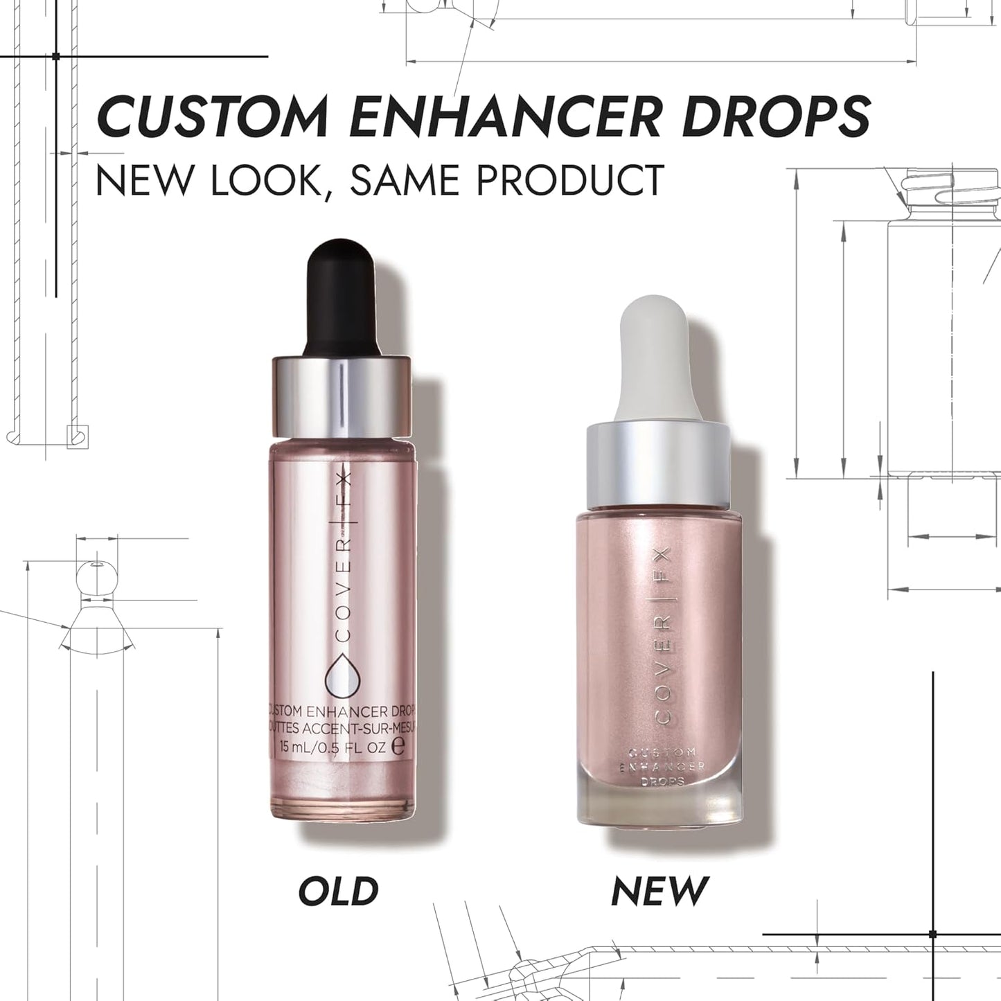 COVER FX Custom Enhancer Drops - Moonlight : Champagne Finish - 15mL - Radiant Glow - Liquid Highlighter