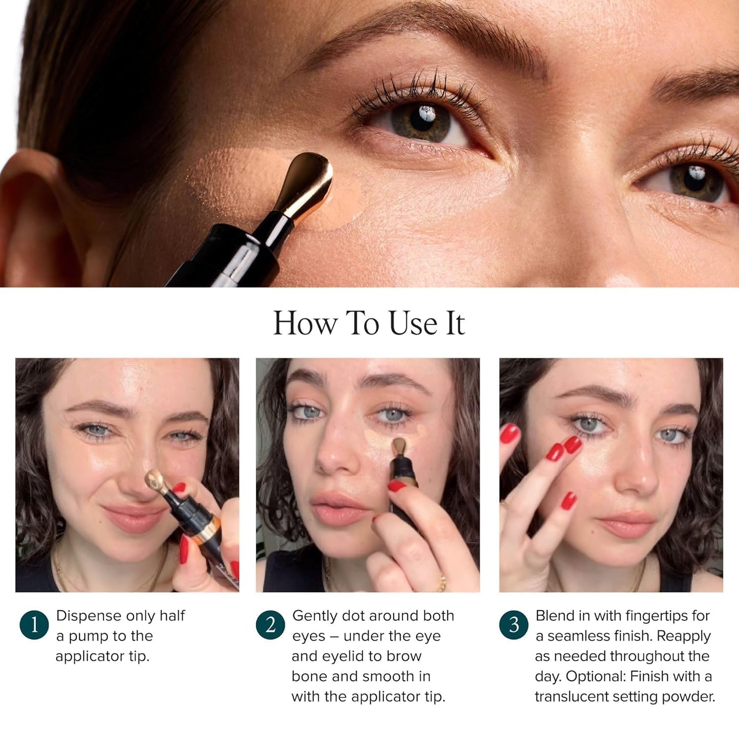 DRMTLGY Luminous Eye Corrector SPF 41, Under Eye Color Corrector for Dark Circles, Anti-Aging Tinted Eye Cream, Hydrating Eye Serum with Peach Undertone, Medium