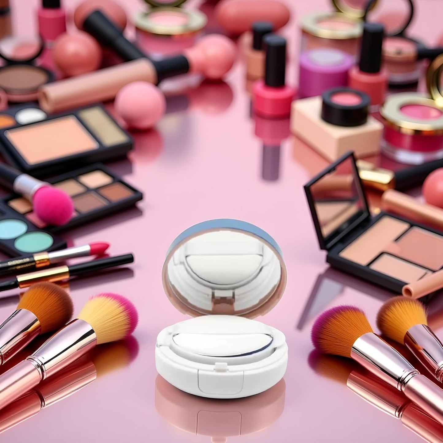 15g Gradient Color Empty Air Cushion Puff Case Container Liquid Foundation Compact Container BB CC Cream Box Makeup Cosmetic Cream Case with Powder Puff, Makeup Tools