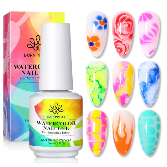 Born Pretty Nail Blooming Gel, 15ml Clear Clear U V Led Blossom Gel Polish for Spreading Effect