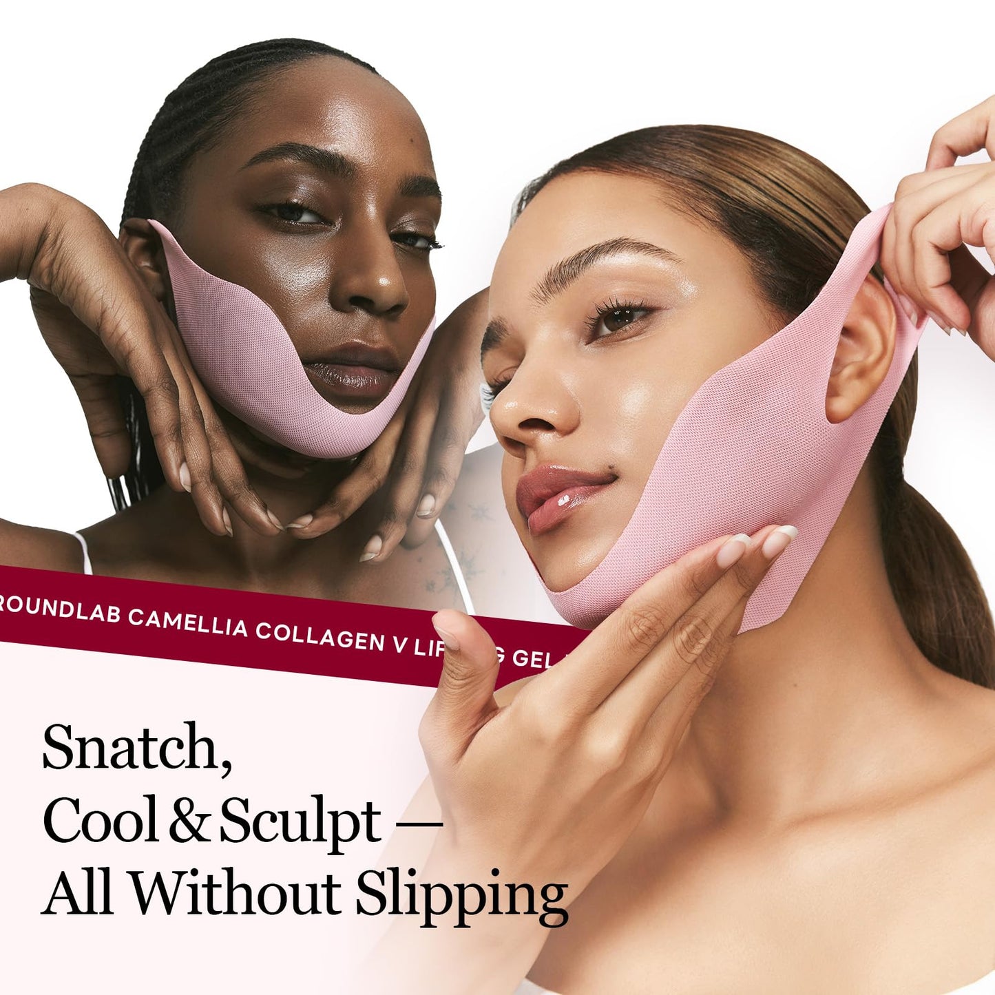 ROUND LAB Camellia Deep Collagen V Lifting Gel Mask 4ea | Double-chin Turkey Neck Instant Face