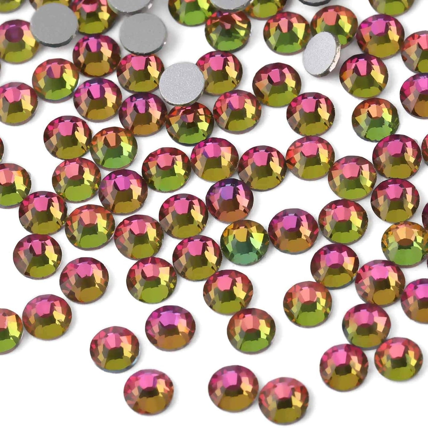 beadsland Flat Back Crystal Rhinestones Round Gems, Rainbow (3.8-4.0mm) SS16/1440pcs