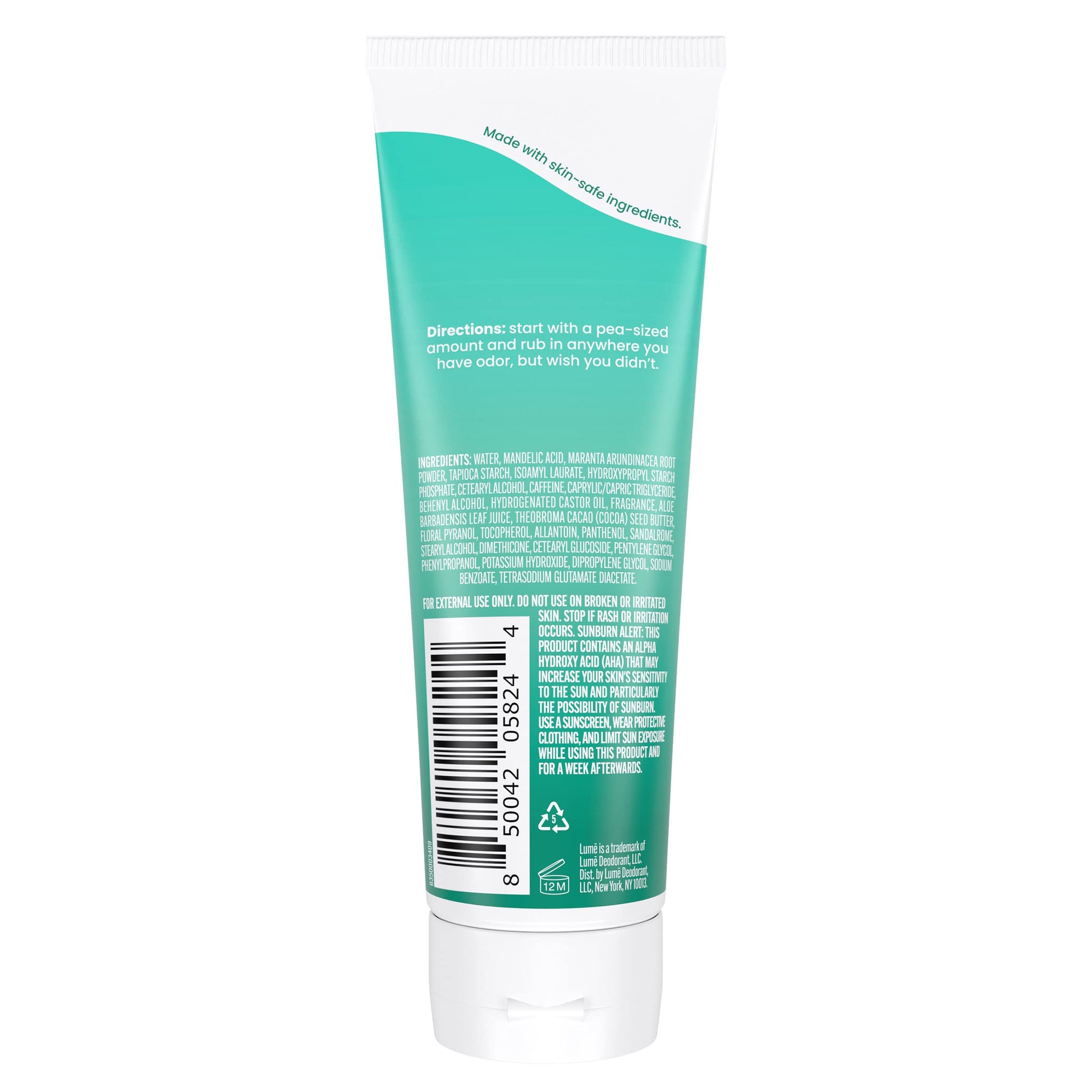 Lume Whole Body Deodorant - Cream Tube - 3 oz (Minted Cucumber)