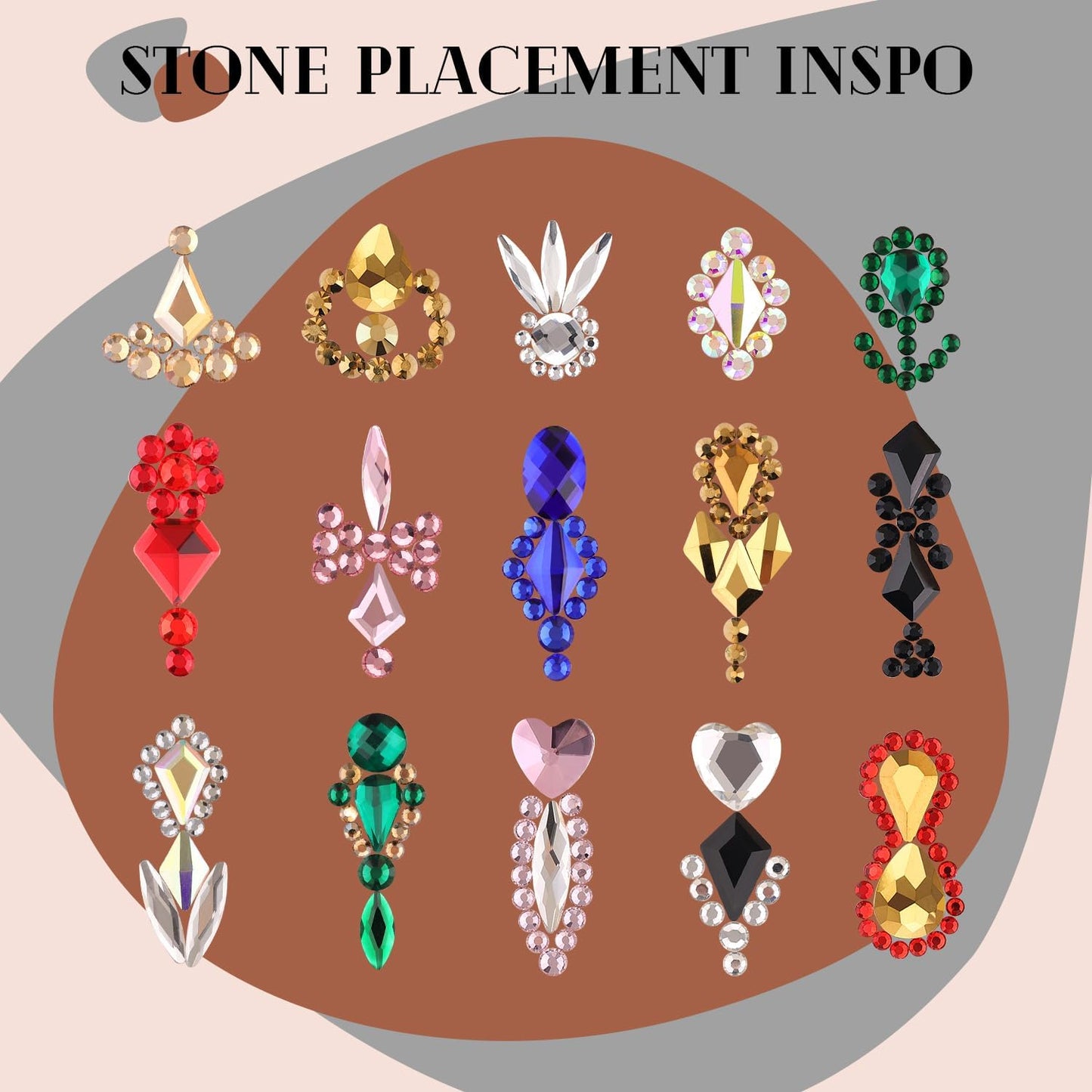 2060Pcs Emerald Green Glass Nail Rhinestones 60Pcs Multi Shapes Flatback Nail Gems + 2000Pcs 1.5-4mm Round Crystal, Manicure Nail Charms Diamond Gemstones for Acrylic Nails Decoration