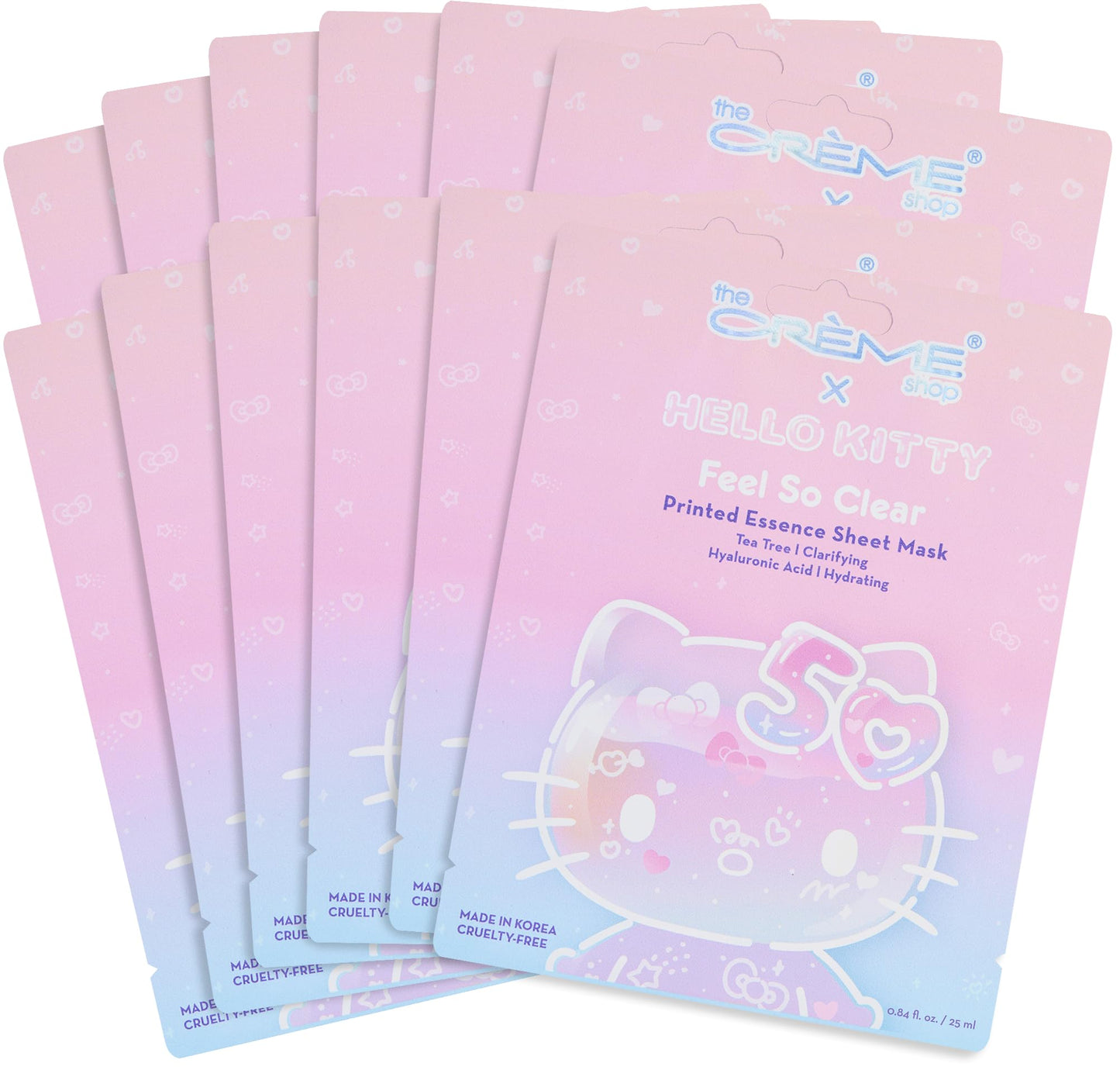 The Crème Shop x Hello Kitty Feel So Clear Printed Essence Sheet Mask, Clarifying and Hydrating