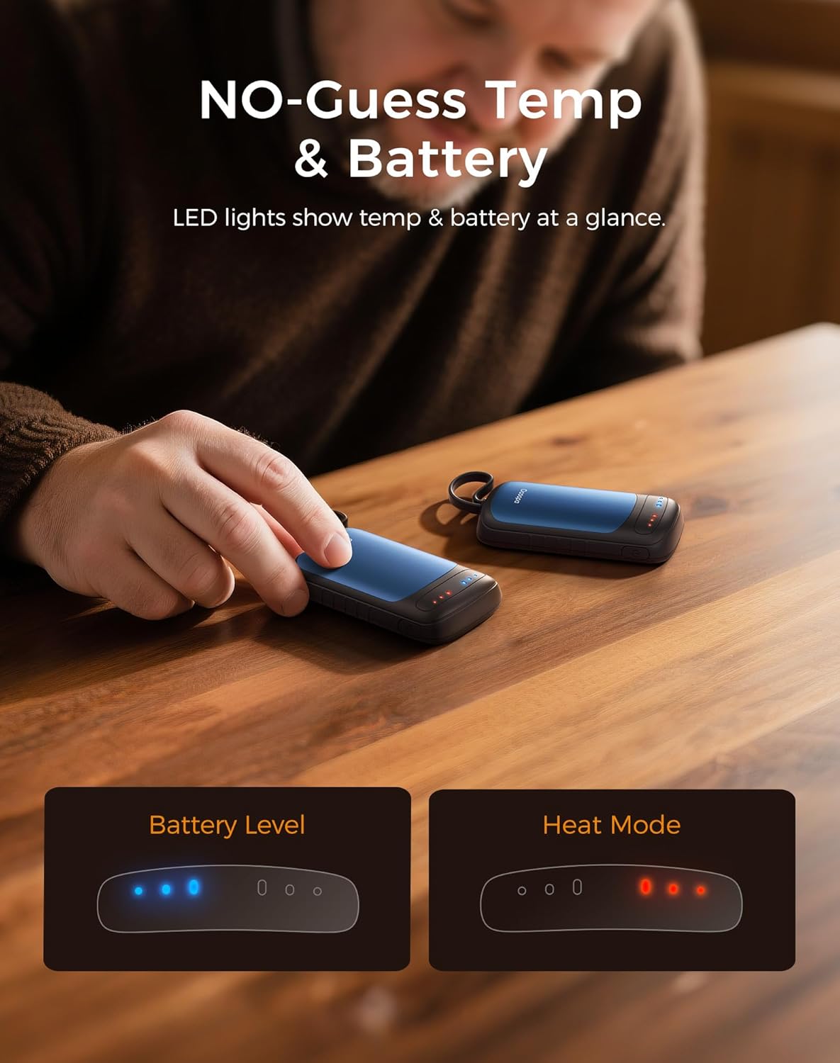 OCOOPA Hand-Warmers-Rechargeable Dual Sided, 2 in 1 Electric-Hand -Warmers with UL Certified, 3 Heating Level, Pocket Sized USB Hand Warmers for Camping, Hunting, Commuting, Gifts for Men, UT5 Duoheat