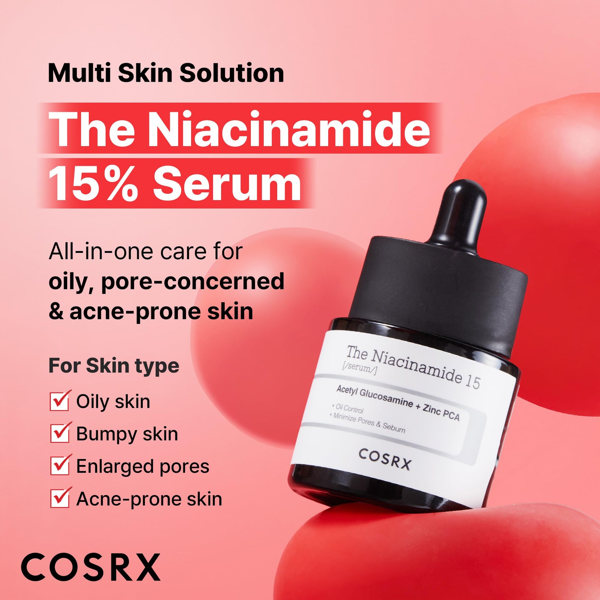 COSRX 15% Niacinamide Face Serum, 0.67 fl oz, Pore Minimizer Serum for Face, Even Skin Tone, Korean