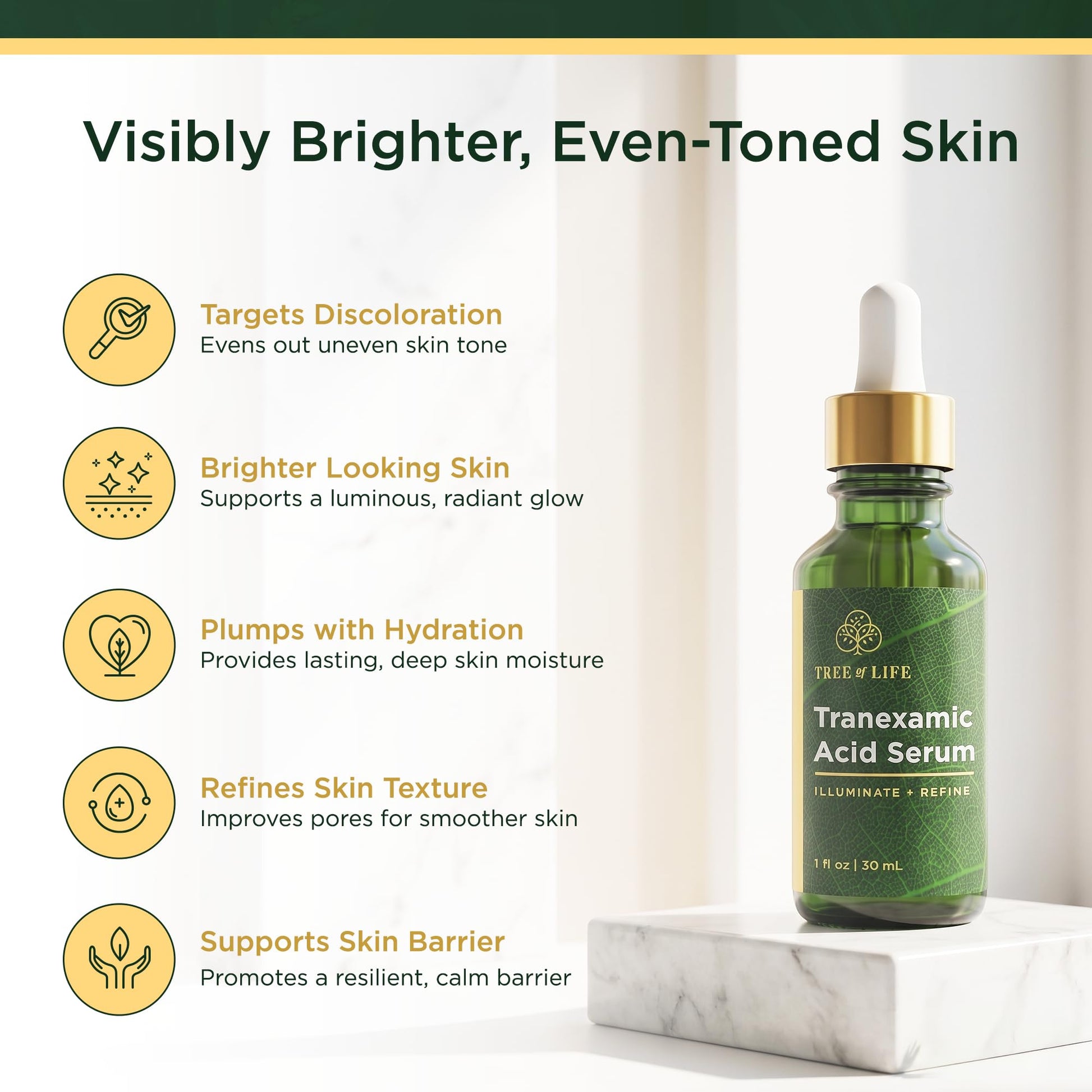 Tree of Life Tranexamic Acid (TXA) Serum, Dark Spots Remover, 1 Fl Oz