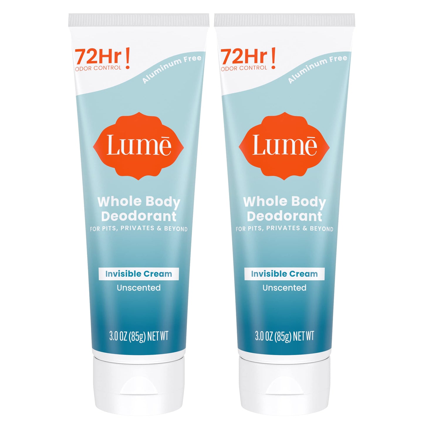 Lume Whole Body Deodorant - Cream Tube - 3 oz, 2 pk (Unscented)