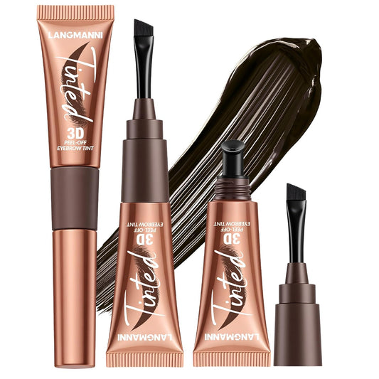 Tattoo Eyebrow Gel Peel Off Tattoo Eyebrow Gel Easy Peel Off,Waterproof Longlasting Peel Off Eye Brow,Tinted Glue,Up to 3 Days Brow Stain.Makeup Gift Set for Women