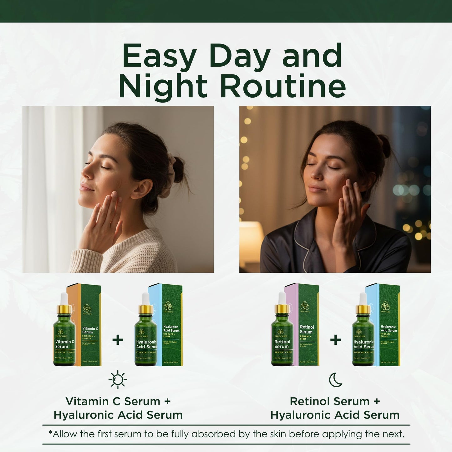 Tree of Life Face Serum Skin Care, Facial Serum for Women and Men, Set of 3