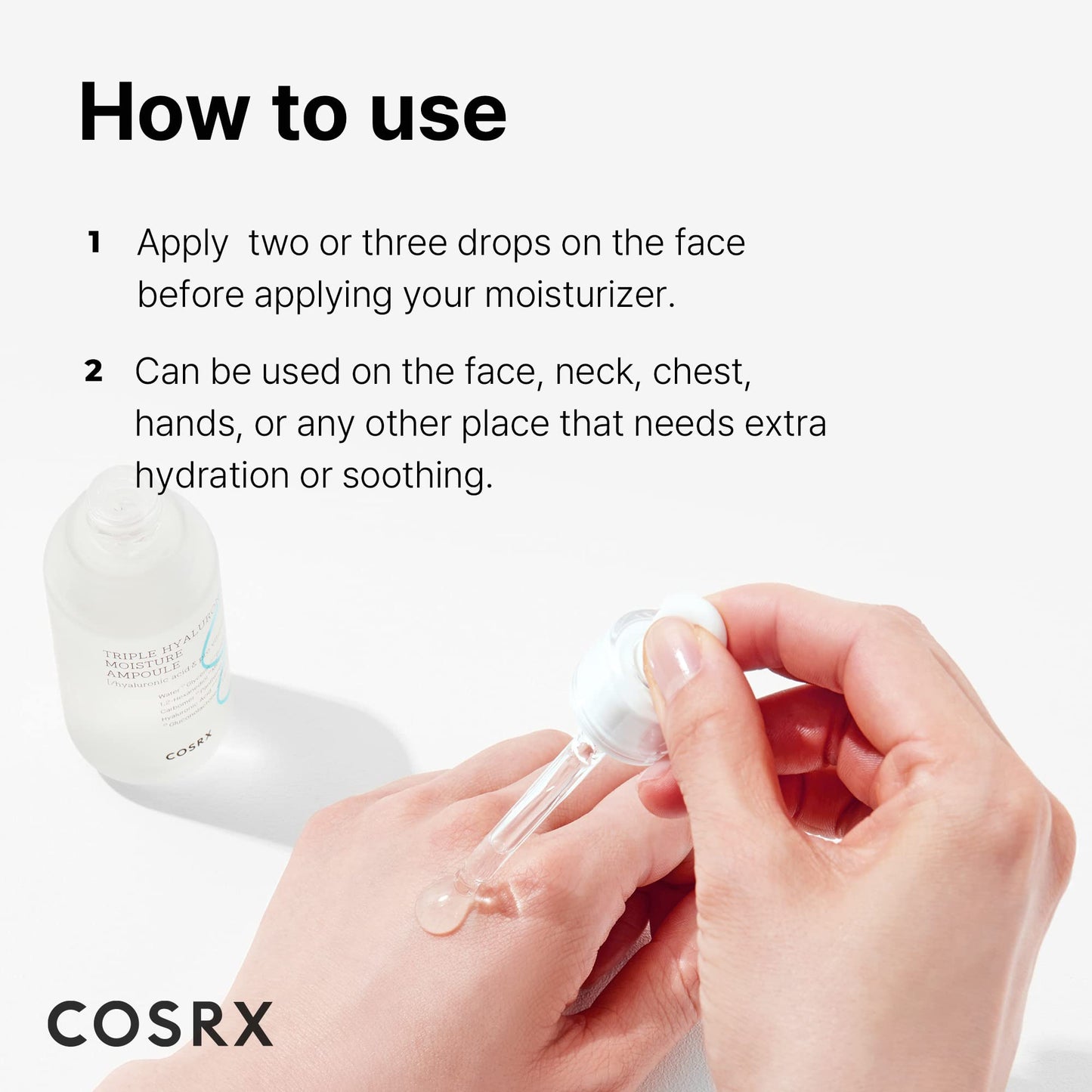 COSRX 3X Hyaluronic Acid Moisture Ampoule For Dry Skin, 1.35 fl.oz