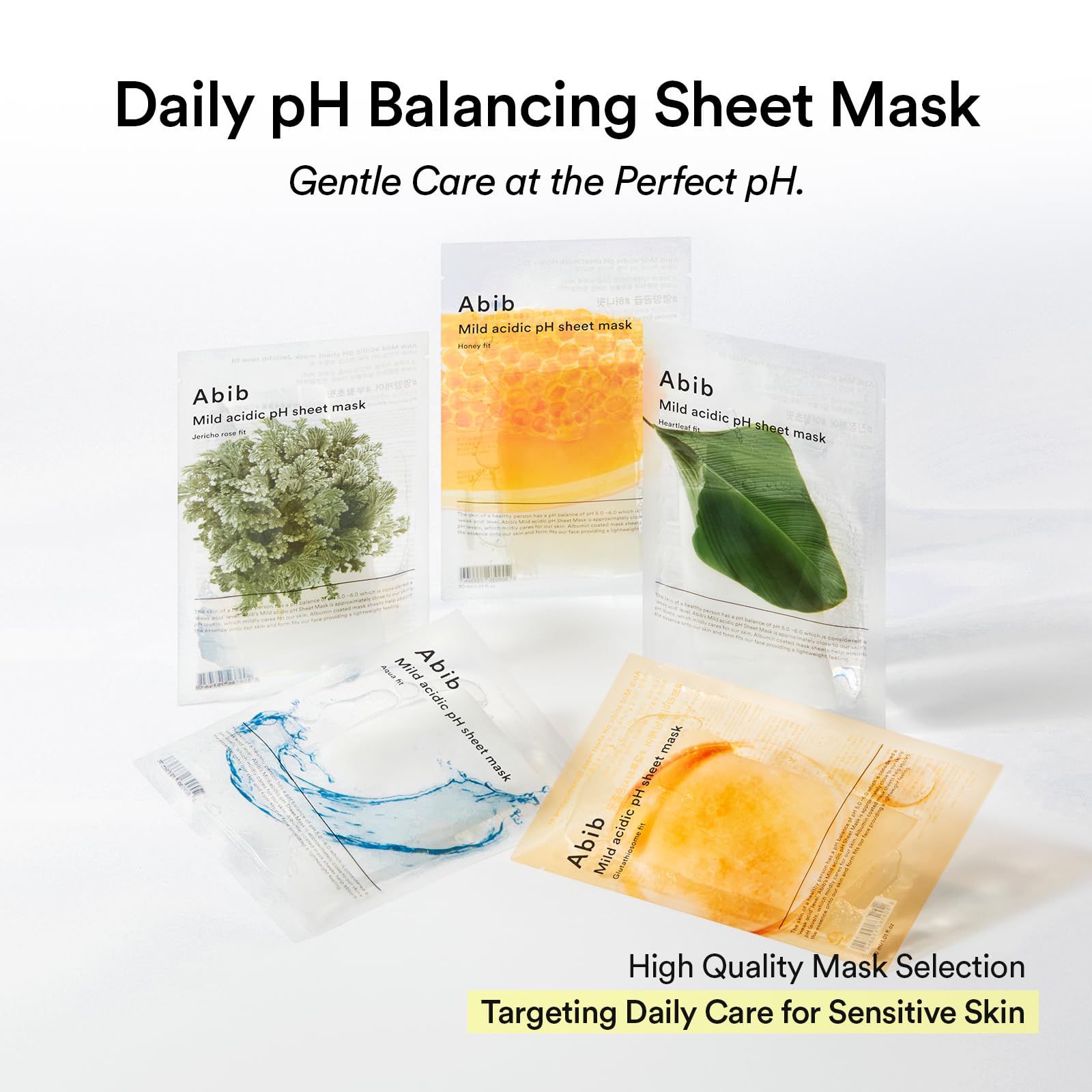 Abib Mild Acidic pH Sheet Mask Honey Fit 10 Sheets I Vitalizing Facial Mask, Propolis Glow