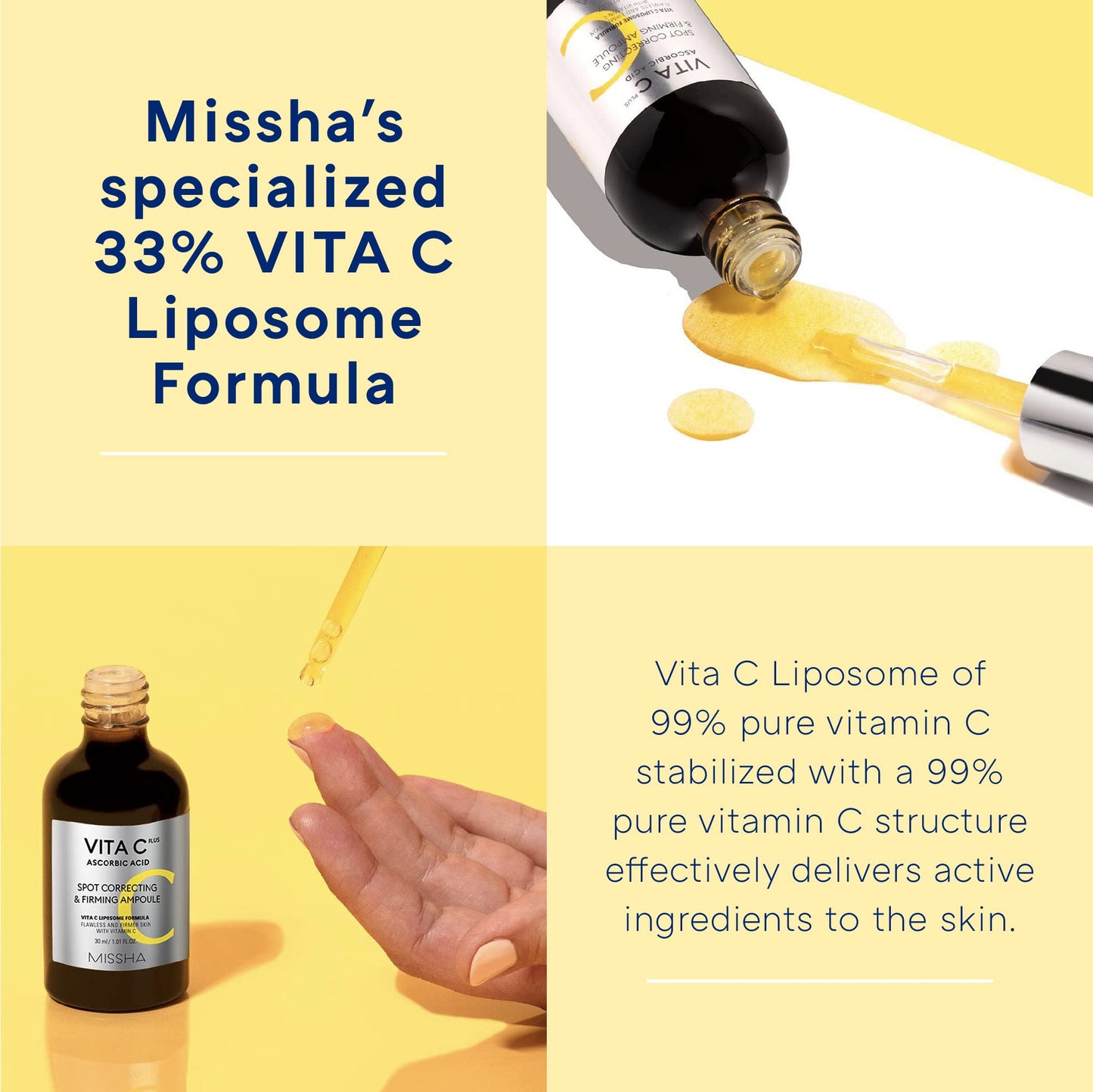 MISSHA Vita C Plus Ampoule Vitamin C Serum Korean Skin Care 1.01 oz