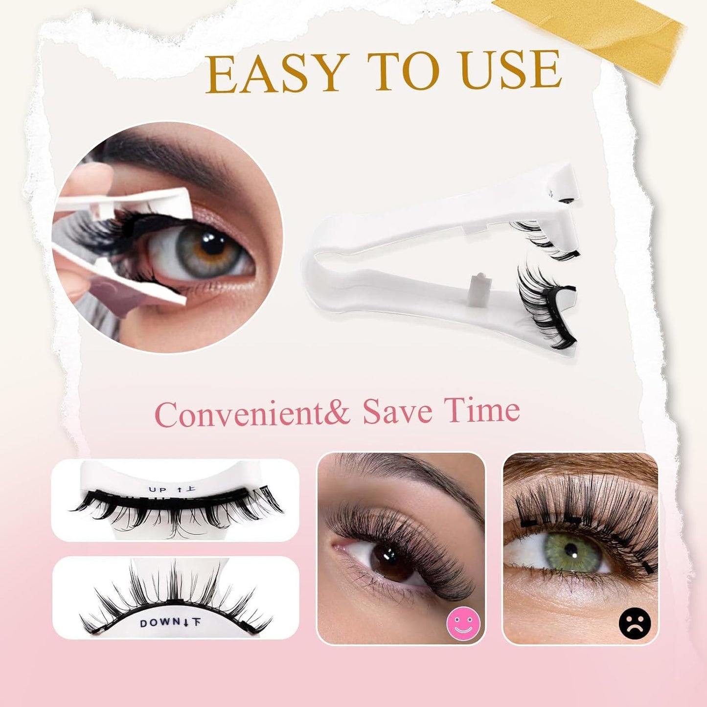 Ealra Craft Magnetic Eyelashes with Applicator,Lumentes Magnetic Eyelashes,3D Soft Flex,Reusable No Glue Needed Soft Lashes for Wmen with All-Day Wear(Natural#04)