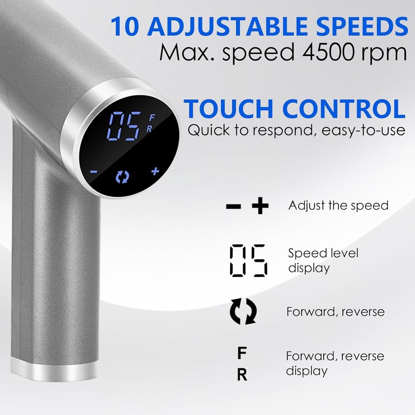 Upgraded Electric Callus Remover for Feet 4500rpm, Adjustable Speed Professional Electric Foot Sander Grinder Foot File for Calloused Feet Dead Hard Cracked Skin, with 4 Interchangeable Heads (Gray)