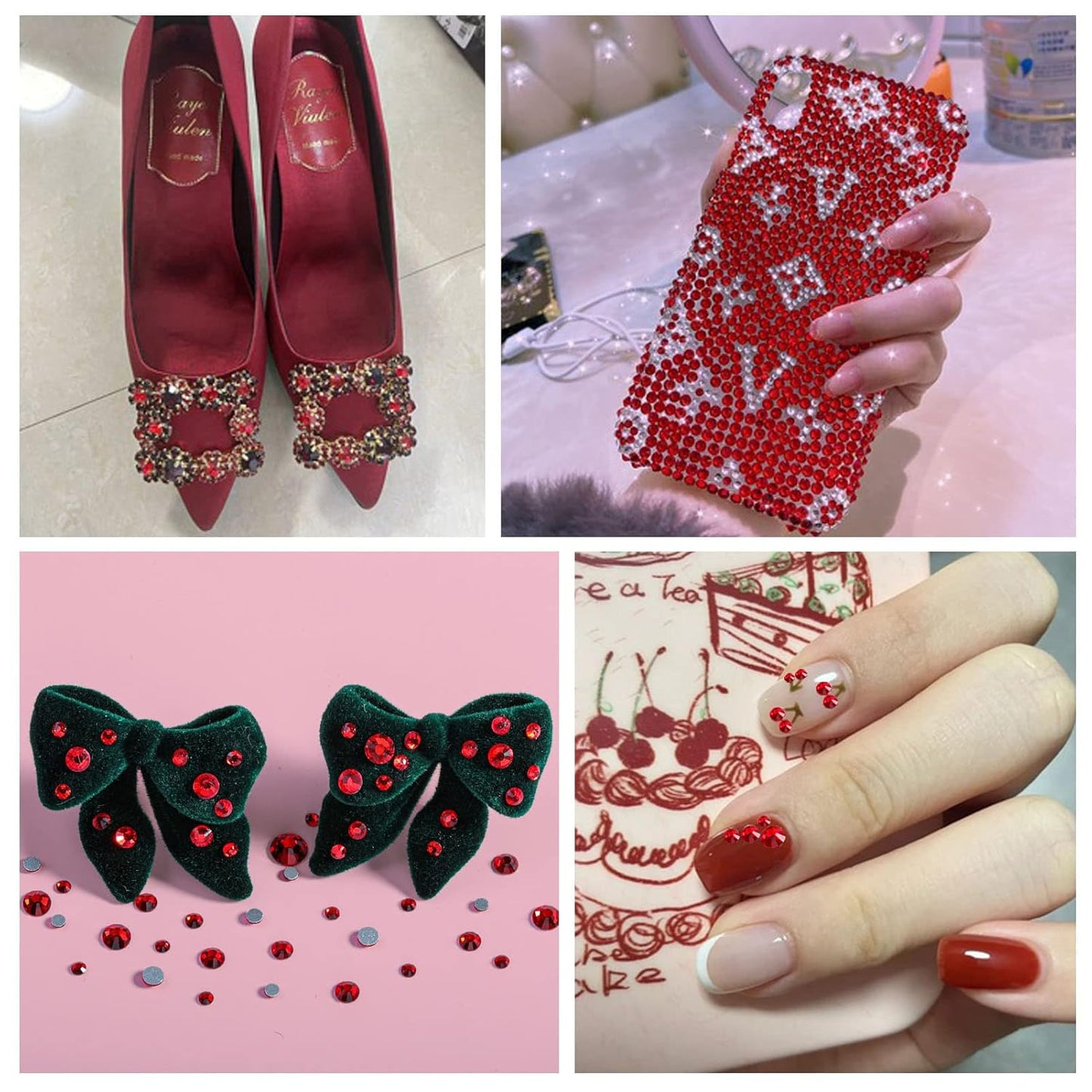 Beadsland 1440 Pieces Flat Back Crystal Rhinestones Round Gems,Siam,SS10,2.7-2.9mm