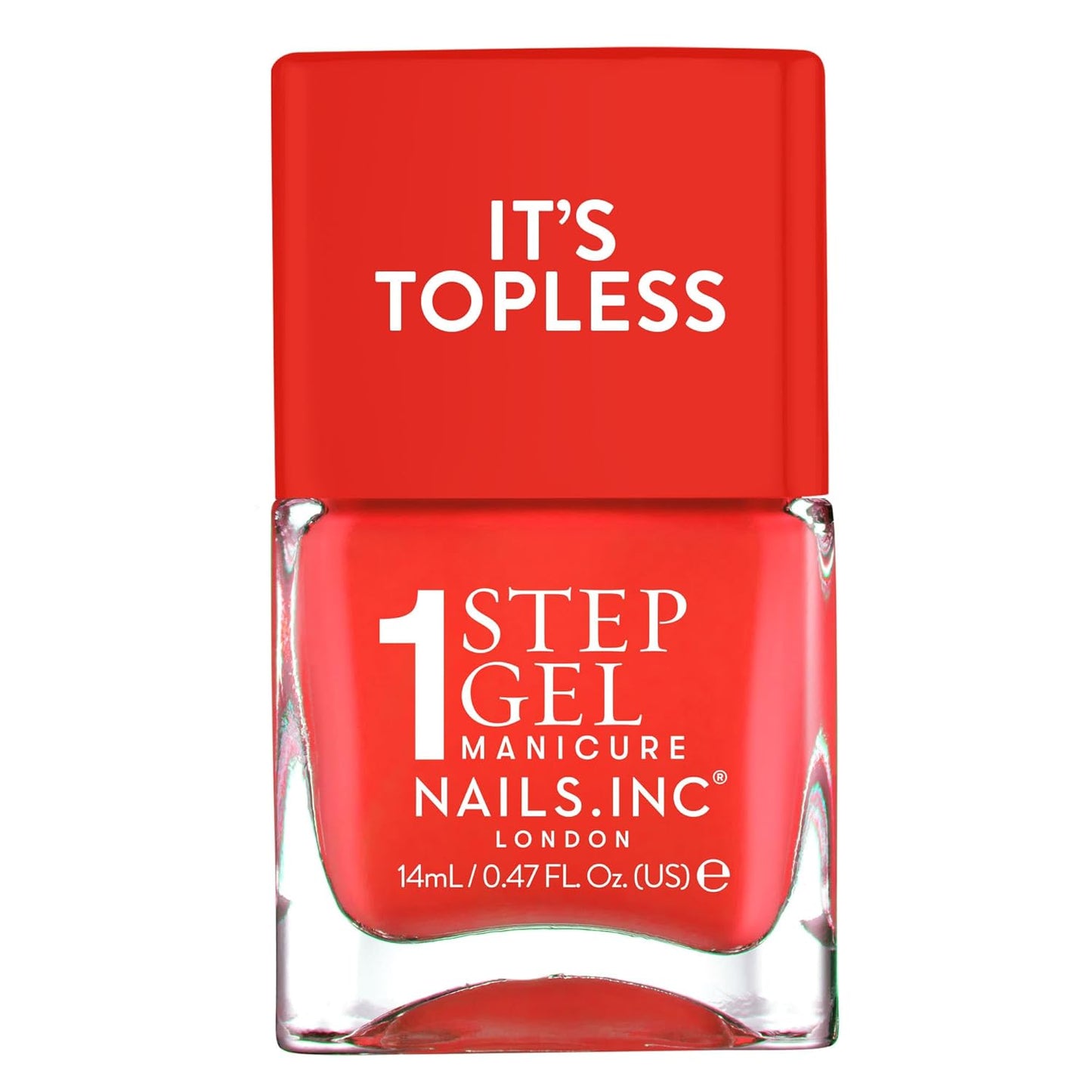 Nails Inc It's Topless Gel-Like Nail Polish, 4-in-1 Base Coat, Treatment, Color, Top Coat, Long Lasting, Strong, Chip Free, Glossy Salon Quality Manicure, Air Dry Nail Polish, Jennifer, 0.47 Fl Oz