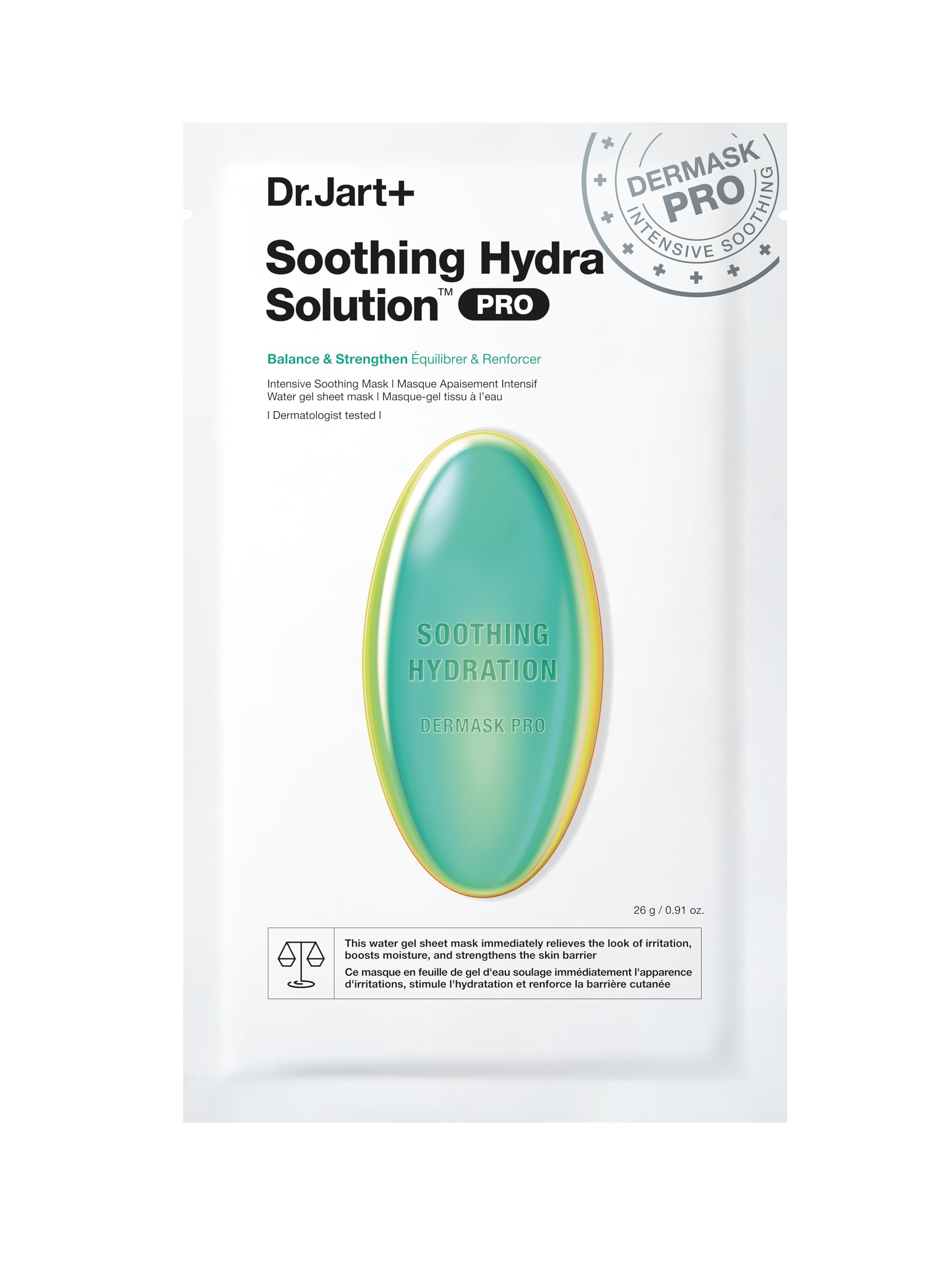 Dr.Jart+ Dermask Soothing Hydra Solution Korean Face Mask for Visibly Irritated Skin | Sheet Mask |