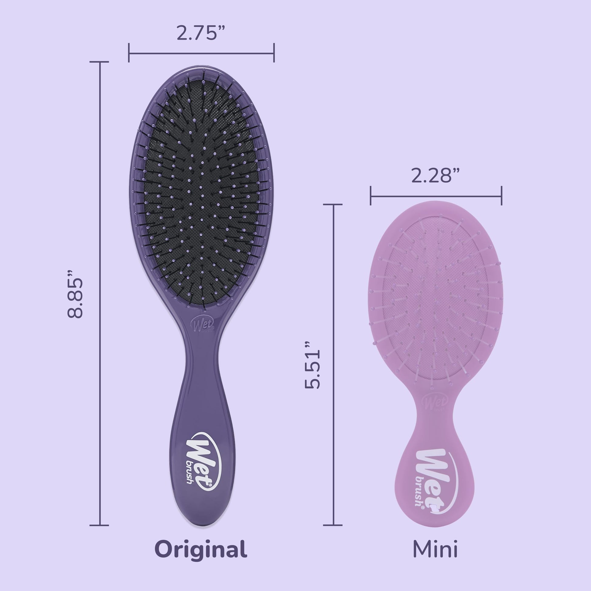 Wet Brush Original Detangler Hair Brush, Purple, For All Hair Textures