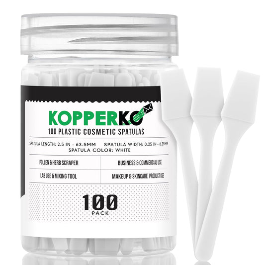 Mini Skin Care Spatula (2.5", 100 Pack) - Small Spatula for Makeup, Creams & Crafts | Makeup Applicator for Mixing, Cosmetic, Face Mask | Disposable Cosmetic Applicators | White