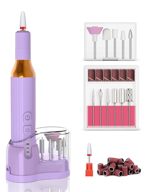 Nail Drill,Cordless Electric Files for Gel Nails E-File Manicure Kit Women Rechargeable Cordless